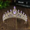 Coroa Barroca Grande de Alta Resistência no Atacado, Adorno de Cabeça para Noivas, Coroa Luxuosa com Strass, Acessórios de Estilismo para Estúdios de Casamento