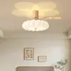 Ventilador de Teto com Luz para Quarto Estilo Creme Novo Luz de Projeção de Ambiente para Sala de Estar Sala de Jantar Ventilador de Teto Minimalista Zhongshan