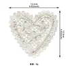 Adornos Blancos de Ganchillo en Forma de Corazón, Decoraciones Caseras DIY Hechas a Mano, Adornos de Cuentas, Accesorios Creativos para Ropa
