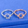 Anillo Vacío para Joyería de Piedras Preciosas de Colores Plata S925 Sin Piedras, Simple y Elegante, Suministro en Vivo al por Mayor, Dropshipping Disponible