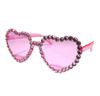 Gafas de Sol de Corazón de Diamante Hechas a Mano de Nuevo Producto Transfronterizo Gafas de Sol para Fiesta Gafas de Corazón Melocotón Moda para Mujer