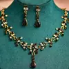 Pendientes de Corona de Novia Europeos y Americanos Transfronterizos Set de Dos Piezas Collar Accesorios para Vestido de Novia Set de Corona de Pedrería de Lujo