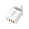 Cargador de Teléfono Móvil Multipuerto Cuadrado 3Usb+1Pd 5V2A12W Adaptador de Corriente Cargador de Pared Cabezal de Carga Europeo y Americano