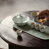 Crepúsculo Cang Zhai Antiguo Verde Pintado a mano Azul y blanco Taza de té de doble línea Juego de té Kung Fu Taza maestra Taza para degustación de té Taza individual