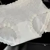 Bragas de Mujer con Lazos y Ribete de Encaje, Cómodas y Transpirables, Algodón Puro, Cintura Media, Calzones Transpirables 10A Probióticos
