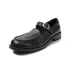 Sapatos Mary Jane de Couro Artístico Estilo College de Pele de Ovelha Completa 2026 Primavera Salto Baixo Bico Arredondado Couro Genuíno Tira Única Sapatos Femininos
