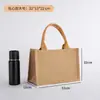 Bolsa de Linho Atacado Sacola de Juta DIY Bolsa de Mão de Linho Ecológica Bolsa de Linho Padrão de Logo Imprimível