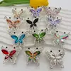 Aleación Nuevo Doble Cara Pedrería Cristal Mariposa Hilo Cuentas Trabajo Pesado DIY Cuatro Agujeros Cadena de Teléfono Llavero Accesorios