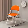 Silla plegable mediana-alta 35cm para adulto, silla con respaldo para el hogar, silla de estudio para estudiante, asiento portátil para oficina, taburete pequeño, silla de comedor
