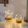 Ins Hebilla de Metal Eva Disco Dorado Base de Acero Inoxidable Flor Eterna Bloques de Construcción Hechos a Mano Cubierta de Vidrio a Prueba de Polvo con Luz