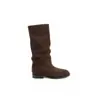 Botas de tacón de plataforma para mujer, estilo Grape Mom, altura 3 cm, punta redonda, versátiles, adelgazantes, de media pantorrilla, botas altas hasta la rodilla