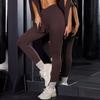 Calça Yoga Europeia e Americana Lulu Levanta Bumbum Cintura Alta Justa Calça Esportiva de Tecido Elástico com Rosca Secagem Rápida Calça de Corrida Fitness