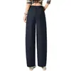Pantalones de pierna ancha, de tiro alto, casuales, holgados, largos, con una caída favorecedora, efecto adelgazante, estilo de pierna recta, talla grande, adecuados para otoño, cubren las caderas, versátiles y transpirables