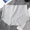 Roupa íntima feminina de seda gelada transfronteiriça, cintura média a alta, uma peça única para o quadril, forro 100% algodão, sem costura na virilha, modelagem para barriga, tamanho grande