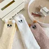Meias de Gato Fêmea Não Soltam Pelo Bola Veludo Coral Quente Espessado Casa Meia-Calça Média Forradas com Fleece Meias de Chão para Dormir Pós-Parto