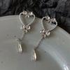Brincos de zircônia amor femininos brincos de pino de diamante completo temperamento leve luxo nicho design sentido brincos de borla de alta qualidade