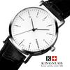 Reloj de cuarzo ultrafino de moda para hombre y mujer, correa no mecánica, resistente al agua, de alta gama para parejas, con doble escala en la correa.