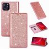 Funda para iPhone 16 Pro Aplicable Transfronteriza, Funda tipo cartera con ranura para tarjetas para 13 Pro Max, Funda de succión con purpurina para 14