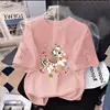 Camiseta de Manga Corta de Algodón Puro para Niños Verano Nuevo Estilo Popular Linda Holgada Estilo Coreano Tops de Media Manga Ropa para Niños