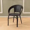 Cadeira com Encosto Cadeira Individual de Rattan Cadeira Doméstica de Vime Trançado Poltrona Cadeira de Jantar para Exterior Assento de Lazer para Varanda Cadeira de Rattan para Idosos