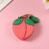 Porta-moedas de Couro PU Transfronteiriço Novo Estilo Padrão Lichia Fruta Mini Carteira Fone de Ouvido Fofo com Orelha Acessório de Bolsa Feminina