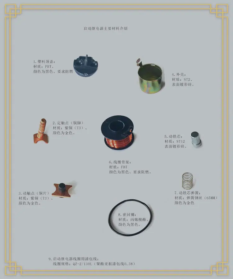 继电器材料结构