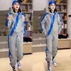 Conjunto Deportivo Casual para Mujer Primavera y Otoño Holgado Bloque de Color Cremallera Diagonal con Cordón Sudadera con Capucha Pantalones Jogger Conjunto de Dos Piezas