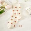 Calcetines de Otoño de Media Caña para Mujer Borde de Oreja Crema Viento Absorción de Sudor Transpirable Punto de Onda Lolita Calcetines de Regalo Fábrica de Zhuji