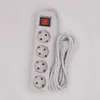 Régua de Tomadas Europeia Russa com Interruptor 3 4 5 Posições Régua de Tomadas Alemã com Soquete de Luz Régua de Tomadas Coreana Estilo Europeu