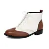 Deseo modelo de comercio exterior 2026 otoño e invierno talla grande casual botas cortas de tacón bajo 40-47 talla grande cordones botas Martin para mujer