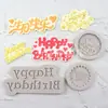 Molde de Silicona para Pastel Tamaño Grande Corona Tarjeta de Feliz Cumpleaños Happybirthday Letras Inglesas Postre