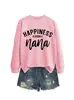 La felicidad es ser sudadera casual suelta simple para mujer de comercio exterior transfronterizo de la lista de deseos de Amazon en stock