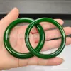 Atacado do Fabricante Pulseiras Finas Redondas e Planas de Imitação de Jade Hetian Verde Espinafre Feitas com Materiais Mongóis, Pulseiras de Beleza