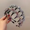 Tiara de Dente de Flor de Cristal de Luxo 2025 Nova Versátil Tiara de Topo Alto Elegante Elegante Grampo de Cabelo Antiderrapante