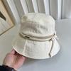 2024 Nuevo sombrero de pescador con lazo para mujer, sombrero de cubeta de verano con protección solar, que hace que la cara se vea pequeña, sombrero para el sol que combina con todo, moda coreana