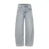 Jeans de perna reta estilo retrô japonês da marca de moda Rumeng para homens, calças casuais largas e soltas para o outono, lavadas e com aspecto desgastado