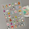 Pegatinas con Relieve de Animales Lindos Jellycat Pegatinas de Dibujos Animados 3D para Diario Pegatinas para Funda de Teléfono DIY SL1149