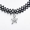 Gargantilla de encaje de terciopelo vintage europeo y americano Harajuku, collar de cadena para la clavícula para mujer, cadena para el cuello punk Loli, collar de cadena para suéter
