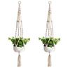 Bolsillo de red para macetas de flores para plantas de jardinería, maceta de algodón tejida a mano, cesta colgante de pared, bolsillo de red, cuerda de algodón colgante, bolsillo de red decorativo