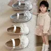 Zapatos de Encaje con Flores para Niñas Estilo Nuevo Primavera y Otoño 2026 Zapatos de Princesa de Moda Zapatos Planos Elegantes para Bebé