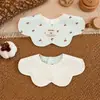 Babadores Impermeáveis Bebê Estilo Coreano Ins, Babadores de Algodão Puro Dupla Face para Bebês, Babadores em Formato de Pétala para Meninas e Meninos