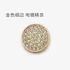 Botões Redondos Metálicos Dourados com Strass Completo, Versáteis para Camisas, Jaquetas, Tops, Ternos, Suéteres, Cardigans e Vestidos