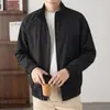Jaqueta de Voo Retrô com Gola Alta para Homens, Casaco Elegante e Sofisticado Cleanfit, Jaqueta de Baseball Curta com Ombro Marcado Estilo Americano