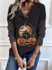 Suéter Casual de Manga Larga Holgado para Mujer Halloween 2025 Transfronterizo Sudadera Casual de Cuatro Botones Europea y Americana Venta Caliente Amazon Comercio Exterior