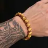 Pulsera de Cristal de Gradiente Multicolor Ojo de Tigre Dorado Red Social Joyería de Cuentas Redondas Cocidas a Fuego Accesorios para Puesto Callejero Transmisión en Vivo