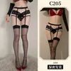 Medias Divertidas con Temática de Naranja, Medias Sexy de una Pieza con Tira en la Cintura para Mujer, Medias Negras Finas Calientes de Color Contrastante Venta al por Mayor 6005