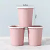Lixeira Listrada Doméstica para Sala de Estar, Quarto, Cozinha, Banheiro, Vaso Sanitário, Escritório, Sem Tampa, com Anel de Pressão, Cesto de Papel