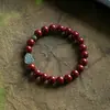 Loja de Fábrica Genuíno Cinnabar Roxo Areia Dourada Esculpido Cabaza da Fortuna Pulseira 26 Pulseira do Ano do Zodíaco para Mulheres Presente Pode Ser Enviado em Nome de Outros
