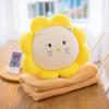 Almohada de Dibujos Animados para Siesta Almohada Edredón de Doble Propósito Vellón Coral Almohada Lumbar con Funda Manta Edredón para Aire Acondicionado Manta Tres en Uno