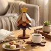 Alfombrilla Aislante Térmico de Madera Maciza con Forma de Árbol de Navidad Creativo, Salvamanteles Doméstico Anti quemaduras, Adorno Decorativo de Mesa, Posavasos para Cafetería Bar